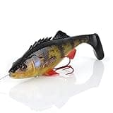 Savage Gear 4D Line Thru Perch Fishing Bait, 3 1/2 oz, Perch, Photo Realistic Finish, Strike Triggering Scent, Freshwater Fishing Lure with Hook