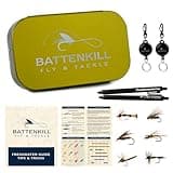 Fly Fishing Flies - Fly Fishing Accessories - Fishing Kit, Trout Lures, Topwater Bass Lures, Popper Fishing Lure, Freshwater Fishing Lures, Gear (Fly Box Plus 30 Premium Hand Tied Dry and Wet Flies)