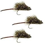 The Fly Fishing Place Scruffy Rat Deer Hair Bass Bugs - Fly Fishing Popper Flies - Set of 3 Flies Hook Size 4