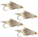 The Fly Fishing Place Cone Head Muddler Minnow Fly Fishing Flies - Bass and Trout Streamers - Set of 4 Flies Size 2