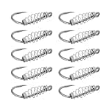 ECSiNG 40pcs Spring Hook Fish Hook Fishing Tackle Gear Catfish Fishing Hook Barded Fish Tackle Compatible with Power Bait Dough (Size #10)