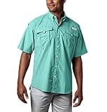 Columbia Men's Bahama II UPF 30 Short Sleeve PFG Fishing Shirt, Gulf Stream, Large