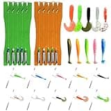 Narcissus Drop Shot Rig Kit, 10 PCS Bass Fishing Rigs for Bass & Panfish, Includes Wacky Hooks, Drop Shot Weights, and Lures