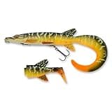 Savage Gear 3D Hybrid Pike Fishing Bait, 1 1/2 oz, Pike, Realistic Contours, Colors & Movement, Durable ABS Construction, Heavy-Duty Treble Hooks, Line Thru Wired Design, Replaceable PVC Tails