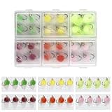 24pcs Fly Fishing Flies Kit Brass Beadhead Glo Bug Egg Floating Fly Lure for Salmon, Steelhead, Trout, Fishing Accessories