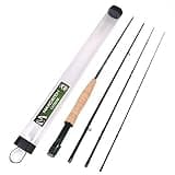 M MAXIMUMCATCH Maxcatch Extreme Graphite Fly Fishing Rod 4-Piece 9 Feet with IM7 Carbon Blank, Hard Chromed Guides, A Cork Grip（Size:3/4/5/6/8wt） (Extreme Rod, 8ft4 3weight)