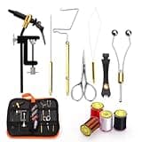 Lixada Fly Tying Tools Kit Fly Tying Threader Needle Whip Finisher Scissors Fly Tying Tools Combo Kit for Flying Fishing Professionals Beginners