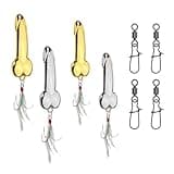 NIIIYTYB 4Pcs Funny Fishing Lures with 4Pcs Fishing Swivel Duo Lock Snaps Gag Fishing Lure Novelty Lure Bobbers Fishing Gear Saltwater Lure for Speckled Trout Adult Fishing Present for Men