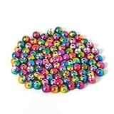 ANGLER DREAM Fly Tying Beads 100 PC/LOT Tungsten Beads Nymph Head Ball Fly Tying Materials 8 Sizes 5 Colors (Rainbow, 2.7mm,100pcs)