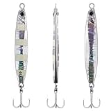 Dr.Fish 3 Pack Saltwater Fishing Jigs Jigging Spoon Fishing Lures Offshore Glow Vertical Diamond Metacl Jigs Saltwater Silver 1.5oz