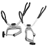 LBW Boat Fishing Rod Holder Dock Fishing Pole Holder 360 Degree Adjustable Dual-use Clamp on Rod Holder for Boat Aluminum Alloy Fishing Tackle Tool 2 Pack