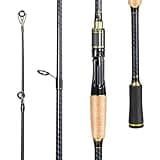 Sougayilang Fishing Rod 24-Ton Carbon&Glass Fiber Composite Spinning and Casting Rod, 2 Piece for Bass Trout Crappie Travel Fishing- 6'0"- Spinning- Golden