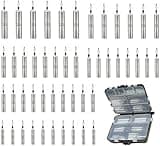 FINOSEAK 48Pcs Drop Shot Weights Assortment Saltwater, Slim Pencil Style Fishing Weights Sinkers Kit for Casting Bass Fishing, Lead Fishing Sinkers Freshwater with Barrel Swivels and Rig Beads