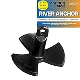 Anchor-Man 10lb River Anchor, Black Vinyl Coated Mushroom Anchor for Boats - Marine Grade Boat Anchor with Impressive Holding Power - Prevents Rust, and Scratches - Ideal for upto 12 Foot Boat -10lb