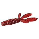 Tackle HD 10-Pack Texas Craw Beaver, 4.25" Twin Tail Fishing Bait, Soft Plastic Fishing Lures and Jig Trailers for Bass Fishing, Louisiana Red