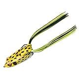 BOOYAH Pad Crasher Topwater Bass Fishing Hollow Body Frog Lure with Weedless Hooks, Swamp Frog