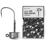 Ned Rig Jig Heads, 20 Pack Finesse Mushroom Jig Hooks Kit for Bass Fishing Assorted Weight