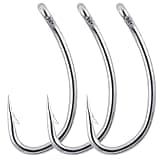 Dr.Fish 100 Pack Nyphm Fly Hooks Curved Shank Fly Tying Fishing Hook Short Shank Tying Flies Emergers Shrimp Nymph Caddis Pupa Freshwater Silver #12