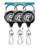 HOOK-EZE Fly Fishing Zinger Retractor for Anglers Vest, Pack of 3 - Fishing Gear and Equipment for Nippers, Forceps, Fly Float Ant, Belt Loops & Backpack