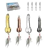 Bass Fishing Lure, Fishing Spoons, Topwater Lures with Trebles Hooks, Trout Lures, Tackle for Freshwater and Saltwater, Gifts for Men Father' s Day