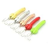 5Pcs Fishing Lures Fishing Spoons Treble Hooks Spinning Lures Hard Metal Spinner Baits kit, for Trout Bass Salmon, Freshwater Saltwater
