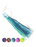 BLUEWING 9in Big Game Trolling Lure 1pc Deep Sea Fishing Lures with Stainless Steel Hook and 645lbs Fishing Line for Wahoo Tuna Marlin Mahi Mahi, Blue