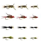 12 Prince Nymph/Beadhead Gold Ribbed Hare's Ear/Rubber Legged Hare's Ear Mayfly Fly Lure Assotment for Trout Fly Fishing Flies