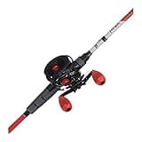 Abu Garcia 6’6” Max X Fishing Rod and Reel Baitcast Combo, 4+1 Ball Bearings with Lightweight Graphite Frame & Sideplates, Aluminum Handle