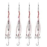 Dyxssm Trap Fishing Hooks Carp Fishing Baits Hook Lure with Fishing Spring Carp Feeder (Pack of 4) (6#)