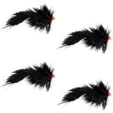 The Fly Fishing Place Black Egg Sucking Leech Bunny Fly Fishing Flies - Bass and Big Trout Streamers - 4 Flies Size 4
