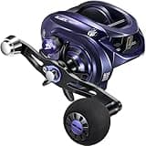 Piscifun Alijoz 400 Baitcaster Fishing Reel, 35Lbs Max Drag Aluminum Alloy Frame Baitcasting Reel, 8.1:1 Gear Ratio Freshwater & Saltwater Low Profile Casting Reel for Musky, Blue-Violet Right Handle