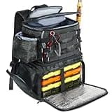MATEIN Fishing Backpack, Water Resistant Fishing Tackle Box Bag with Rod Holders & Cooler, Gear Gifts for Men