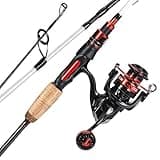Sougayilang Spinning Combo, Medium Heavy Fishing Pole and 2000 Spinning Reel Set, Fishing Rod and Reel Commbo for Bass Fishing Tackle-Pearl White-5.9ft and 2000 Spinning Reel