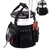 Ice Fishing Gear Bucket Organizer with Bucket Cover, Fishing Tackle Bag with 2 Rod & Plier Holder, for 5 Gallon Bucket Accessories, Ice Fishing Gear and Equipment(no bucket and tools）