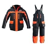 THUNDERBAY Ice Fishing Suit, Insulated Bibs and Jacket, Waterproof Gear for Ice Fishing and Snowmobiling, Large Size