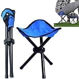 Cenbee Folding Camping Stool Portable Outdoor Chair Use Height 14 inchs Fishing Chair Seat for Camping Fishing Hiking Gardening and Beach Maximum Weight Capacity 300 lbs (Blue)
