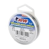 American Fishing Wire Surfstrand Micro Supreme, Bare 7x7 Stainless Steel Leader Wire, 90 lb Test, 0.027" Diameter, Bright, 5m