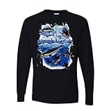 Trout Largemouth Bass Fish Fishing Lovers Mens Long Sleeves, Black, X-Large