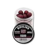 Bait Nerd 30pcs, 16mm, Squid Natural Premium Soluble Boilies | Carp Fishing Bait | for Hair Rig, Chod Rig, Flat Feeder | Carp, Buffalo, Catfish (Squid)