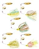 UCEC Mini Spinner Baits for Bass Fishing Lures,Spinner Small Mouth Bass Lure,Spinnerbait Top Water Fishing Lures Sink Fast Fishing Lure with Silicon Skirt for Trout, Saltwater Water Fishing Lure 5Pcs