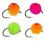 12 Glow Bug Fly/Egg Steelhead Fly Lure Assotment for Trout Fly Fishing Flies
