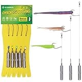 Drop Shot Rigs for Bass Fishing Ready Rig with Hooks and Sinker Weights (Hook Size 1-Weight 1/4 oz-Qty 5)