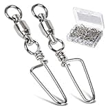 AMYSPORTS High Strength Fishing Snap Swivels - Ball Bearing Barrel Swivels, Stainless, Saltwater Corrosion Resistant - 25pcs, 31lbs
