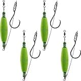 Catfish Float Rigs Fishing Bobbers Popping Cork Tackle Catfishing Equipment Combo for Bank River Lake EVA Peg Artificial High Buoyancy Body Circle Hooks Weight (Pack of 4, 2.5")