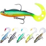 Soft Fishing Lures, Pre-Rigged Jig Head Swimbaits for Bass Fishing, 6Pcs Paddle Tail Swim Baits for Fishing Saltwater and Freshwater Trout, Walleye, Crappie