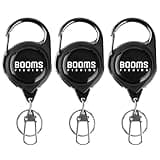 Booms Fishing RG1 Fly Fishing Zinger Retractor - Retractable Tether 3pcs Black