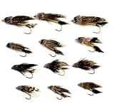 Muddler Minnow Streamer Flies Collection - 1 Dozen Flies - Sizes 2, 4, 6, 8,