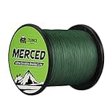 RUNCL Braided Fishing Line Merced, 4 Strands Braided Line - Proprietary Weaving Tech, Thin-Coating Tech, Stronger, Smoother - Fishing Line for Freshwater Saltwater (Moss Green, 20LB(9.1kgs), 500yds)