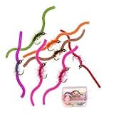 Generic OutdoorFishing Trout Fly Assortment - San Juan Worm Power Bead 1 Dozen Wet Nymph Fly Fishing Flies -20-50Pcs (20Pieces Lot)