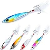 EXAURAFELIS 5pcs Fishing Lures Fishing Gear Jig Fishinglure Spoon Lures Sinking Metal Spoons Jigging Bait swimbaits for Bass Trout Tuna Kingfish Snapper Cobia Tackle Box Freshwater Saltwater